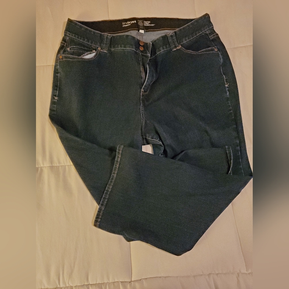 Lane Bryant 24 petite straight leg, bootcut jeans. Tighter tummy technology.